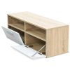 TV Stand Engineered Wood 37.4"x13.8"x14.2" Oak and White