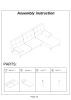 Blue Grey Polyfiber 1pc Adjustable Chaise Bed Living Room Solid wood Legs Tufted Comfort Couch