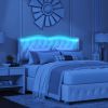 Full Platform Bed Frame , Velvet Upholstered Bed with Deep Tufted Buttons and Nailhead Trim, Adjustable Colorful LED Light Decorative Headboard, Bed S