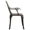 Patio Chairs 2 pcs Cast Aluminum Bronze