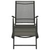 3 Piece Patio Lounge Set Textilene and Aluminum Black