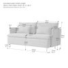 Modern Upholstered Loveseat Sofa,Beige Cotton Linen-63.8''