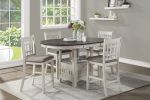 Antique White Finish Wood Framed Counter Height Chair Set of 2pc Upholstered Seat Casual Dining Room Furniture