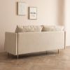 Modern Upholstered Loveseat Sofa,Beige Cotton Linen-63.8''