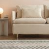 Modern Upholstered Loveseat Sofa,Beige Cotton Linen-63.8''