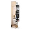Jewelry Armoire with Full Length Mirror 360¬∞ and Large Capacity Jewelry Organizer Armoire; Lockable Mirror with Jewelry Storage; Coat Rack; Multi Sto