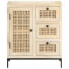 Sideboard 23.6"x13.8"x27.6" Solid Mango Wood and Natural Cane