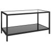 Tea Tables 2 pcs Tempered Glass Black