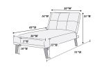 Blue Grey Polyfiber 1pc Adjustable Chaise Bed Living Room Solid wood Legs Tufted Comfort Couch