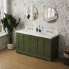 Vanity Sink Combo featuring a Marble Countertop, Bathroom Sink Cabinet, and Home Decor Bathroom Vanities - Fully Assembled Green 60-inch Vanity with S