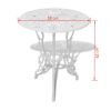 3 Piece Bistro Set Cast Aluminum White