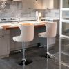A&A Furniture,Swivel Velvet Barstools Adjusatble Seat Height from 25-33 Inch, Modern Upholstered Chrome base Bar Stools with Backs Comfortable Tufted