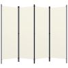 4-Panel Room Divider Cream White 78.7"x70.9"