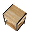 15.74" Rattan End table with drawer, Modern nightstand, metal legs,side table for living room, bedroom,natural(1 pc)