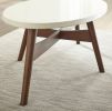 Mid-Century Modern Cocktail Table - Natural Cherry Legs, White Silverstone¬Æ Tops - Contemporary Simplicity with Classic Design