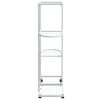 4-Floor Flower Stand with Wheels 17.3"x9.1"x31.5" White Iron