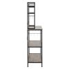 5-Tier Kitchen Bakers Rack with 10 S-Shaped Hooks; Industrial Microwave Oven Stand; Free Standing Kitchen Utility Cart Storage Shelf Organizer (Rustic