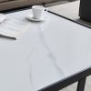 Minimalism Square coffee table,Black metal frame with sintered stone tabletop