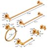 Bathroom Hardware Set; Thicken Space Aluminum 6 PCS Towel bar Set- Brushed Gold 24 Inches Wall Mounted