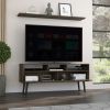 Oslo Tv Stand for TV¬¥s up 51"; Two Drawers; Four Legs; Three Open Shelves -Dark Walnut