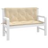 Garden Bench Cushions 2pcs Beige 47.2"x19.7"x2.8" Oxford Fabric