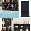 ON-TREND All in One Hall Tree with 3 Top Shelves and 2 Flip Shoe Storage Drawers, Wood Hallway Organizer with Storage Bench and Metal Hanging Hooks, B