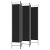 5-Panel Room Divider Black 78.7"x86.6" Fabric