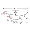 Noguchi-Style Glass Triangle Coffee Table Wood Base White 12mm thickness Fit For Living Room