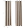 Blackout Curtains with Rings 2 pcs Beige 54"x95" Fabric