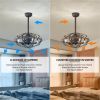 Best sells Modern Enclosed Ceiling Fan Indoor with Remote Control and Bladeless Rust Red Industrial Ceiling Fan Light Kit