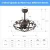 Best sells Modern Enclosed Ceiling Fan Indoor with Remote Control and Bladeless Rust Red Industrial Ceiling Fan Light Kit