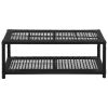 Shoe Bench Black 31.5"x15.7"x11.8" Poly Rattan