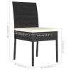 3 Piece Patio Dining Set Poly Rattan Black