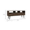 Oslo Tv Stand for TV¬¥s up 51"; Two Drawers; Four Legs; Three Open Shelves -Dark Walnut