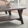 ID USA 212946CT Coffee Table Distressed Grey & Black
