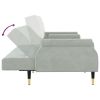 Sofa Bed with Cushions Light Gray Velvet