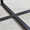 Minimalism Square coffee table,Black metal frame with sintered stone tabletop