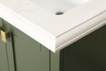 Vanity Sink Combo featuring a Marble Countertop, Bathroom Sink Cabinet, and Home Decor Bathroom Vanities - Fully Assembled Green 60-inch Vanity with S