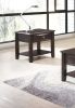 Simple Modern Look Wooden End Table Living Room Sofa Side Table Venner DrawerAnd Shelf