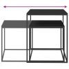 Coffee Table Set 2 pcs Engineered Wood and Metal
