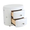 3-Pieces Bedroom Sets,Queen Size Upholstered Bed with LED Lights,Hydraulic Storage System and USB Charging Station, Two Nightstands with Crystal Decor