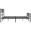 Metal Bed Frame with Headboard and Footboard Black 59.1"x78.7"