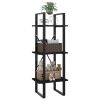 3-Tier Book Cabinet Black 15.7"x11.8"x41.3" Engineered Wood