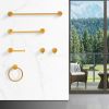 Bathroom Hardware Set; Thicken Space Aluminum 6 PCS Towel bar Set- Brushed Gold 24 Inches Wall Mounted