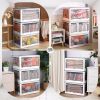 Joybos¬Æ Multifunctional Foldable Transparent Storage 28L White (3 Piece)