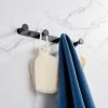 Towel Hook Matte Black Stainless Steel Towel Robe Coat Rack Rows of Four Hooks Bathroom Accessories for Home Storage Organization,Hallway,Foyer,Wall M