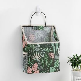 Simple Trendy Hanging Storage Bag; Double Side Pockets Organizer For Bedroom; Bathroom (Color: Aquatic Plants)