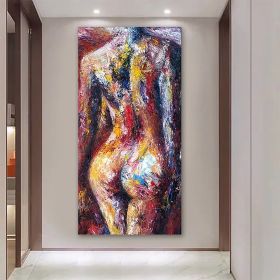 Handmade Oil Painting Canvas Wall Art Decoration Modern Female Nude Human Body Living Room Hallway Bedroom Luxurious Decorative Painting (Style: 1, Size: 60x120cm)