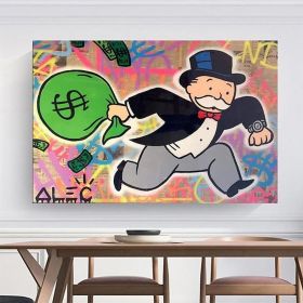 Hand Painted Oil Painting  Alec Monopoly Painting Wall Street Art Modern Abstract Living Room Hallway Bedroom Luxurious Decorative Painting (Style: 1, Size: 90x120cm)