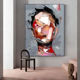 Hand Painted Oil Painting Abstract Portrait Wall Art Hand painted-Man Knife Oil Paintings On Canvas-Hand Made-For Home Decoration (Style: 1, Size: 90x120cm)